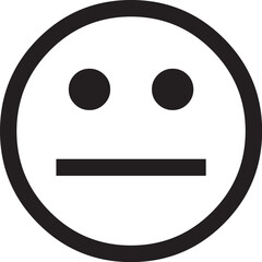 Neutral face emoji line drawing