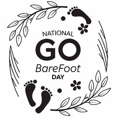 NATIONAL GO BAREFOOT DAY vector illustration