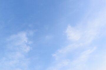 beautiful blue sky and white cloud background in springtime