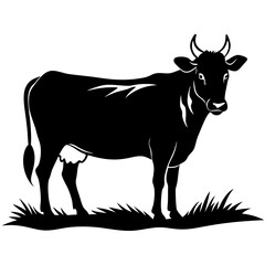 silhouette of a cow
