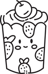 Charming cartoon dessert cup illustration for food lovers