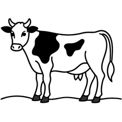 black and white cow