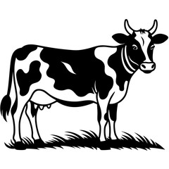 black and white cow