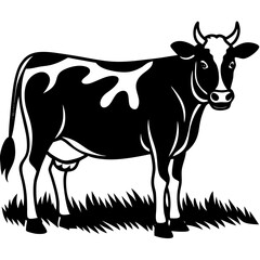 silhouette of a cow
