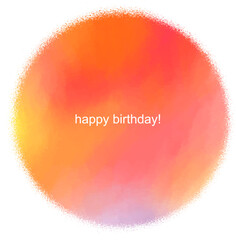 Pink Watercolor Circle Background with Orange and Yellow for Birthday Greeting Design