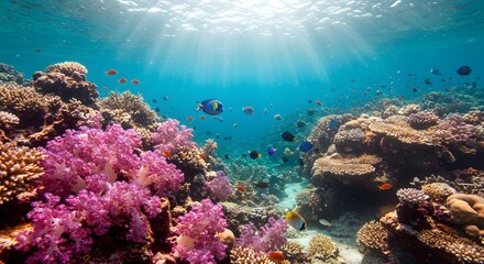 Colorful coral reef underwater scene