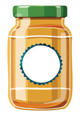 vector illustration of peanut jam jar