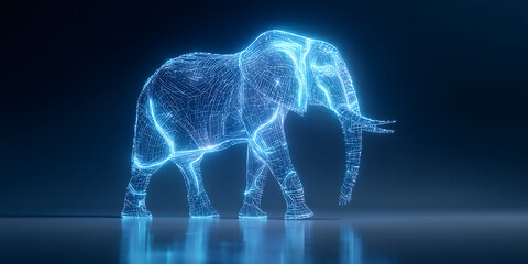 Luminous Elephant A Digital Art Piece Exploring Connectivity and Form