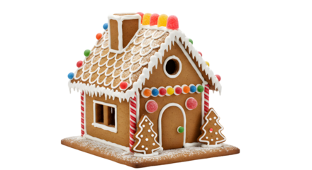 Gingerbread House Photo Isolated On Transparent Background Christmas Decor