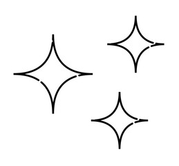 キラキラの装飾イラスト 単体 おしゃれ ホワイト