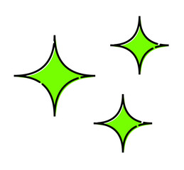 キラキラの装飾イラスト 単体 おしゃれ グリーン