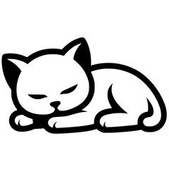 Sleeping kitten silhouette
