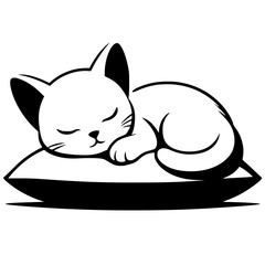 Sleeping kitten silhouette