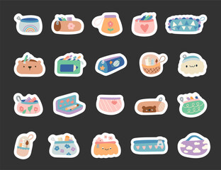 Pencil case set with scandinavian design including zipped fabric pouches school containers holders boxes tools supplies drawing writing learning stationery projects