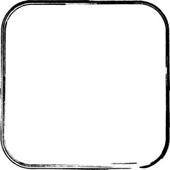 Rounded square brush strokes. Grunge design frames