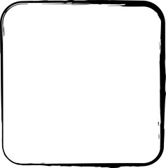 Rounded square brush strokes. Grunge design frames