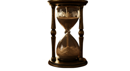 Golden Hourglass Illustration Isolated on Transparent Background