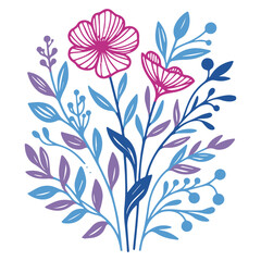 floral textile sketch design, seamless cotton wrapping, fashion line art pattern, modern pillow cover, nature flower print

