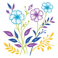 outline floral seamless pattern, minimalist cotton texture, modern textile sketch, nature inspired flower print, one line design

