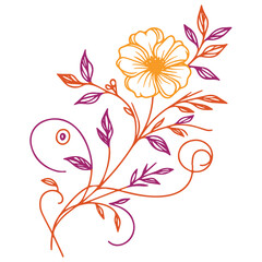 one line sketch floral pattern, cotton seamless texture, trendy textile design, nature inspired print, wrapping paper artwork

