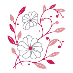 seamless pattern floral sketch, line art texture print, cotton flower hand drawn, wrapping paper fabric, trendy one line textile

