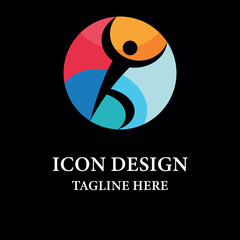 Running Man Icon for Sportswear Design