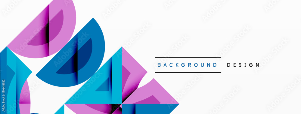 Aufkleber abstract geometric shapes, pinks, blues create dynamic composition. minimalist design suitable for b