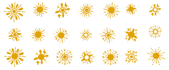 Collection of abstract sun burst design elements