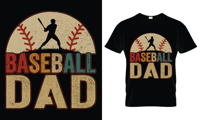 Baseball Dad father's day typography t-shirt design.