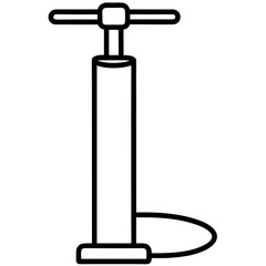 Foot pump icon black and white illustration