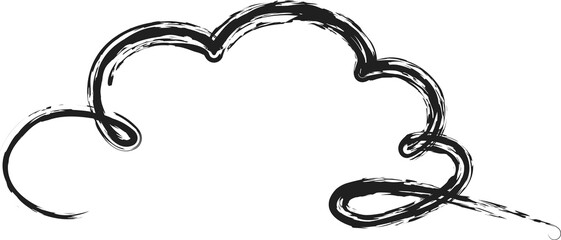 Cloud brush strokes, chalk, ink, pen