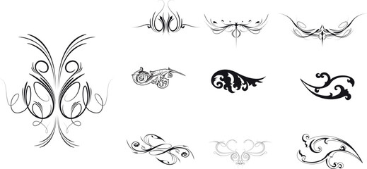 Collection of Elegant Flourishes and Decorative Ornaments
