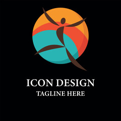 Athletic Jump icon logo design