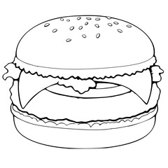 burger vector icon, outline edition