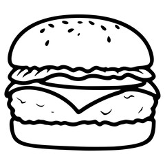 burger vector icon, outline edition
