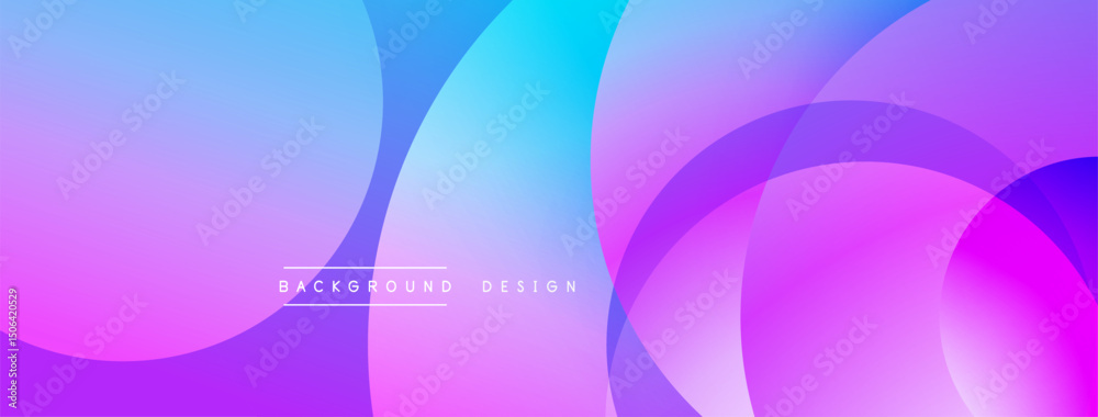 Aufkleber abstract background features overlapping circles, vibrant purple, blue hues. modern design, smooth g