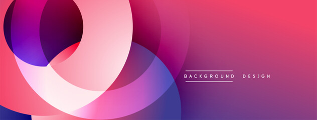 Abstract gradient layers create dynamic composition. Pink, purple, blue hues blend seamlessly. Modern design element for backgrounds.
