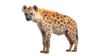 Obraz premium Spotted Hyena Standing Isolated on Transparent Background