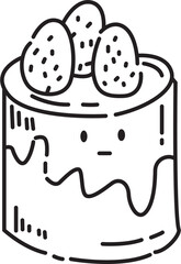 Whimsical chocolate cupcake illustration for dessert menus and seasonal events