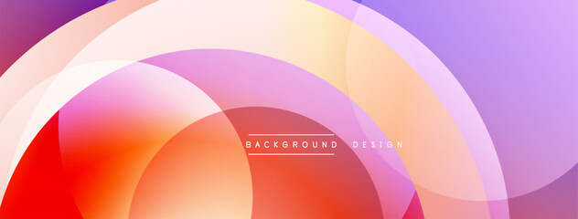 Fototapeta premium Abstract colorful circles overlap creating vibrant gradient background. Modern design elements suggest energy, dynamism.