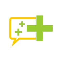 Obraz premium health message vector logo