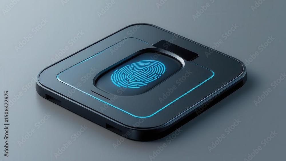Poster advanced biometric fingerprint scanner device with digital interface for secure access and identific