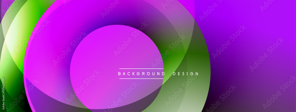Poster Abstract colorful layers create dynamic visual effect. Smooth gradients, flowing shapes suggest movement, modern design.