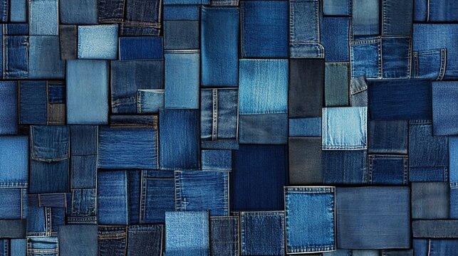 Denim cloth background showing clear weave structure, suitable for clothing design, branding material, and digital textile references.