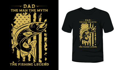 Dad the man the myth the fishing legend USA flag t-shirt 