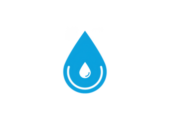 Illustration of Blue Water Drop Icon Isolated Transparent Background