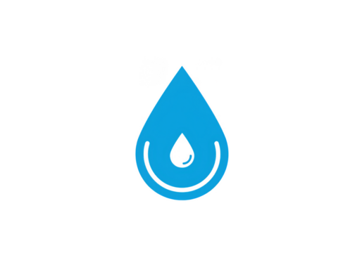 Illustration of Blue Water Drop Icon Isolated Transparent Background