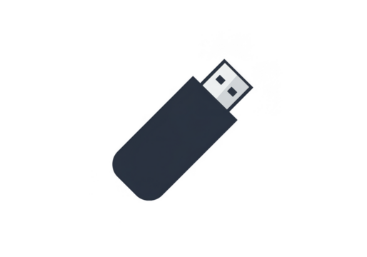 Illustration of Dark USB Flash Drive Data Storage Portable Memory