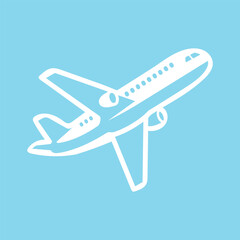 Airplane vector graphic featuring a sleek, stylized aircraft design, ideal for travel, aviation, and transportation