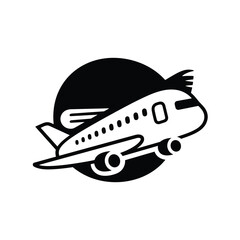 Airplane vector graphic featuring a sleek, stylized aircraft design, ideal for travel, aviation, and transportation